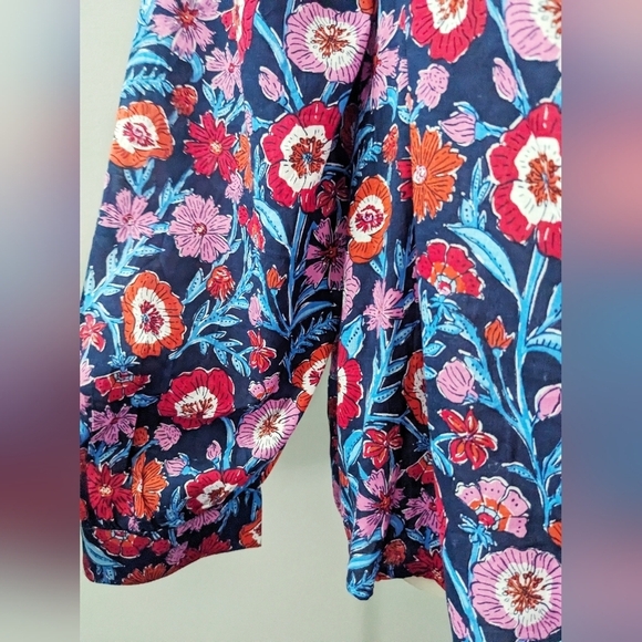 NWT $138 Vineyard Vines Tisbury Floral Square Neck Top Blouse Peasant Size Small - Picture 4 of 6